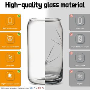 Biểu tượng tùy chỉnh Tumbler thủy tinh borosilicate cao có thể cốc, thủy tinh tái sử dụng drinkware nắp tre và rơm có thể hình cốc thủy tinh - Product Image 4