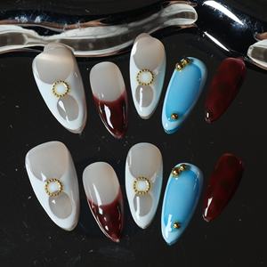 Uñas postizas de lujo con diseño de estrella y mariposa, acrílicas, hechas a mano, de cobertura completa, al por mayor, precio de fábrica. - Product Image 2