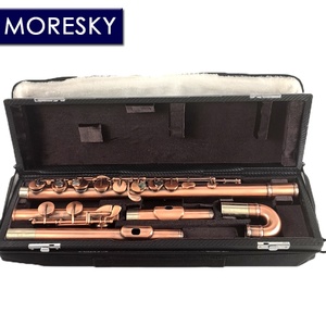 Flûte alto MORESKY 16 trous, clés G, laiton rétro avec deux embouchures - Product Image 1
