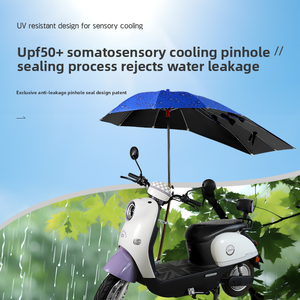 Parapluie droit détachable moderne pour trottinette électrique, en tissu nylon 190T, avec commande manuelle, housse de protection contre la <span class=keywords><strong>pluie</strong></span>, tout-en-un pour vélo électrique et voyage - Product Image 2