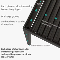 Kit de pergola préfabriquée à structure en aluminium alimentée par l'énergie solaire, extension de balcon écologique, toit à persiennes, gazebo extérieur