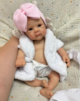Poupée Reborn Fille LouLou/Bettie de 13 pouces, 100% Silicone Platine, Réaliste, Peinte à la Main, Jouet Doux Certifié CE pour Bébé