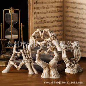 Ornement de main de squelette en résine pour Halloween, décoratif pour l'intérieur, l'entrée de la maison, le salon, cadeau - Product Image 1