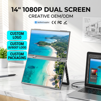 Moniteur portable ultra-fin 14 pouces 1920x1200 IPS, écran LCD, interface Type C, extension d'écran triple pour ordinateur portable, compatible Mac et Windows