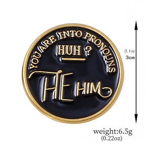 Nuova spilla in lega placcata con pronomi personalizzabili (Io, Lei, <span class=keywords><strong>Lui</strong></span>, Essi, Essi/esse) - Distintivo con lettera del genere - Product Image 6
