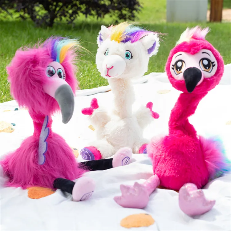 Recordable singing and dancing plush animals toy