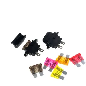 Waterproof Auto Standard Middle Fuse Holder With Fixed Ear + Car Boat Truck ATC ATO Blade Fuse 5A - 40A