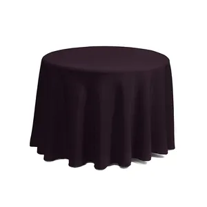Custom Round Tablecloth Round Table Cloths for Circular Table Cover in Black Washable Polyester
