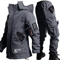 Ensemble de vêtements décontractés pour hommes, veste et pantalon tactiques en softshell pour l'extérieur, coupe-vent et imperméable, pour la chasse, la pêche, l'alpinisme