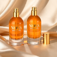 Nuevo Diseño de Botella de Perfume Vacía de Lujo de 50 ml, Botella de Perfume de Vidrio Transparente con Tapa