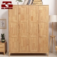 Lit Elande moderne en bois massif, taille King/Queen, avec design sculpté, rangement et fonctions réglables - Meubles de chambre pour la maison et l'appartement