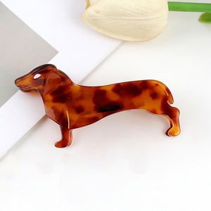 Pince à cheveux en acétate pour chien teckel mignon animal mignon créatif - Product Image 6