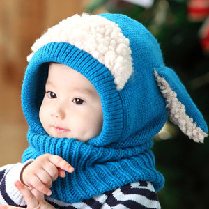 Gorro de invierno para bebé, bufanda con orejas de perro tejidas de ganchillo, calentador de <span class=keywords><strong>cuello</strong></span>, boina - Product Image 4