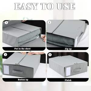 Factory 4 Pack sheetcube Juego de sábanas plegable Organizador Bandas organizadoras de ropa de cama plegables - Product Image 3