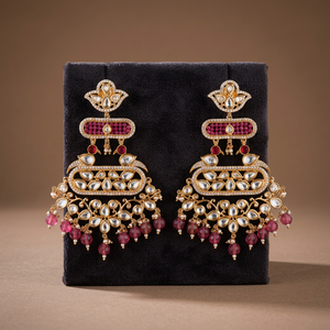 ต่างหูระย้าแบบคลาสสิก Kanhai Jewels ขายส่งยอดนิยม ชุบทอง ปราศจากนิกเกิลและตะกั่ว ผลิตจากโลหะผสมทองแดง รุ่น 350699 แฟชั่น - Product Image 3