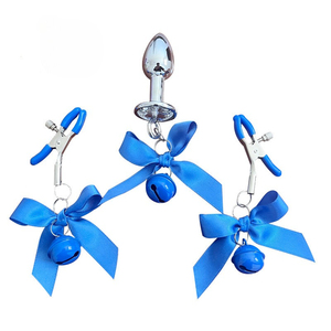Plug <span class=keywords><strong>Anal</strong></span> en métal papillon avec anneau de cloche SM pince à mamelon jouet sexuel adulte étanche pour Couples 18 ans marque ZA - Product Image 2