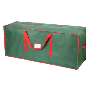 重型600D牛津织物可折叠储物袋保护带圣诞树装饰品包装纸标签丝带