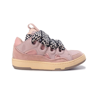 Chaussures de sport en cuir de luxe, baskets de haute qualité, semelles épaisses, lacets larges, tendance mode, doublure en mesh, été, automne, hiver