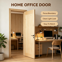 Modern Minimalist Unfinished Solid Pine Timber Door Plain Solid Wood Slab Sound Insulation for Self-built House Interior Use