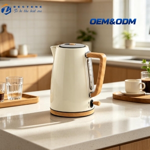 Bouilloire électrique en acier inoxydable de 1,7 L, 2200 W, chauffe-eau rapide pour la maison, la cuisine, le thé et le café - Product Image 1