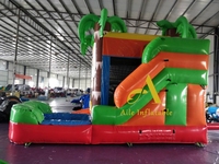 Combo rebond gonflable bannière personnalisée avec toboggan thème princesse 5 en 1 château sautant gonflable pour location de fête