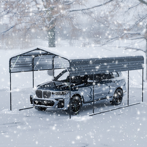 11X19 Ağır Hizmet Tipi Metal Araba Garajı Açık Hava Depolama Çadırı Taşınabilir Çok Amaçlı Tente Araba Kamyon Galvanizli Kit - Product Image 1