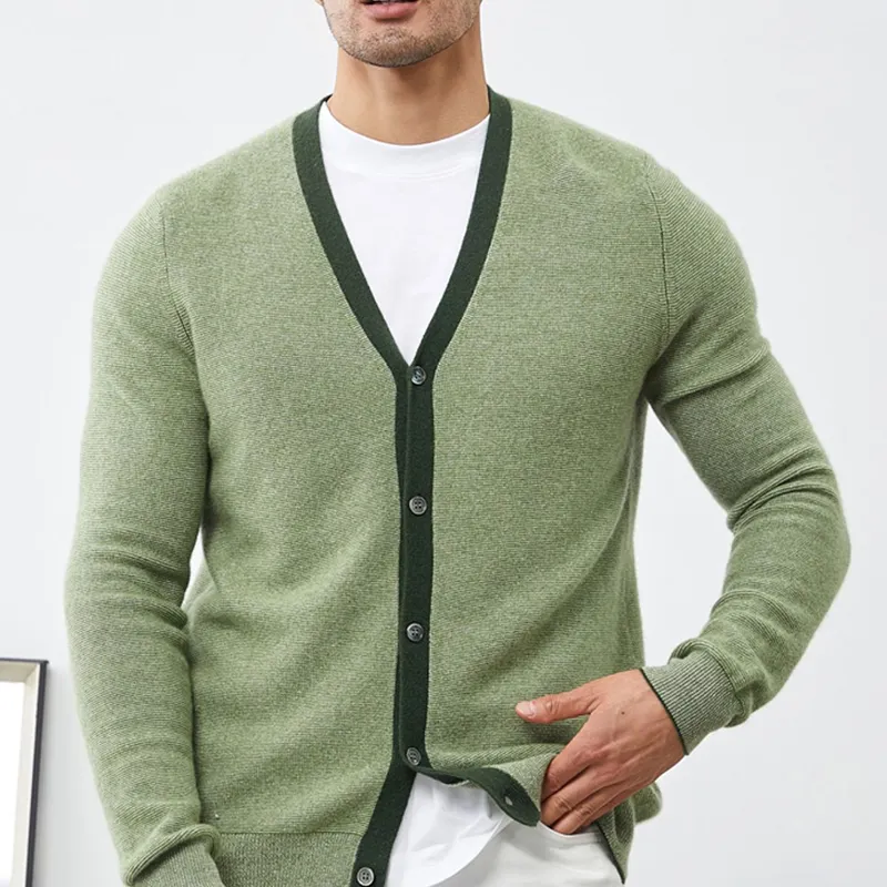 Cardigans de lã caxemira mongol, suéter casual de lã caxemira com gola V, novidade profissional de fabricante em 2024