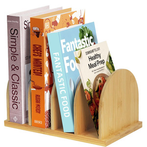 Bamboo Bookshelf <b>Desktop</b> Storage Rack Adjustable Bookcase Office <b>Organizer</b> Single Layer Rectangle Shape - Product Image 1