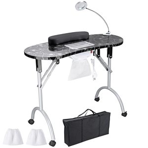 LE New Patterned Nail <b>Table</b> With Light Portable <b>Folding</b> <b>Table</b> With Suction Beauty Salon Manicure <b>Table</b> - Product Image 2