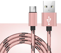 Câble de charge rapide et de synchronisation de données USB 2.0 Type-C OEM couleur 1m 2m 25cm avec gaine en nylon pour téléphones mobiles
