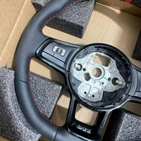 Volant sport VW GTI GTS R-Line pour Volkswagen MQB PQ tous modèles, amélioration noir brillant multifonction avec palettes de commande à fond plat