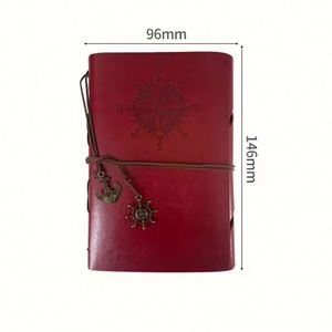 สมุดบันทึกปกหนังวินเทจ A6 ทำมือ กระดาษคราฟท์ สำหรับเดินทาง แบบไม่มีเส้นบรรทัด - Product Image 6