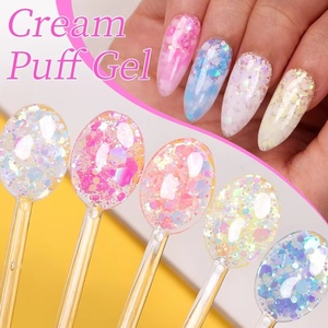 Vernis à ongles gel crème 5 ml, paillettes scintillantes colorées, gel pour manucure estivale, vernis à ongles UV qui s'enlève facilement - Product Image 5