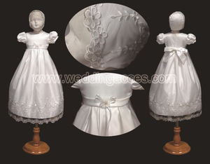 D9158 vestido de <span class=keywords><strong>bautizo</strong></span> de bebé blanco elegante de boda con sombrero - Product Image 6