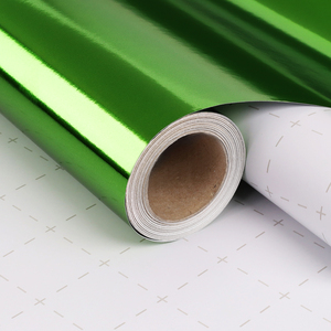 Hot Sale Glossy Metallic Shiny Gift Wrapping <b>Paper</b> <b>Roll</b> Pure Green Single-sided Coated <b>Paper</b> For Party Decoration - Product Image 5