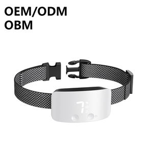 छोटे मध्यम कुत्तों के लिए रिचार्जेबल एंटी-छाल प्रशिक्षण कॉलर 7 समायोज्य संवेदनशीलता तीव्रता के स्तर बीप कंपन सफेद - Product Image 1