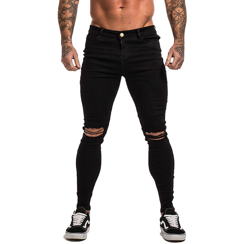 High Elastic Denim Jeans Men Trousers 