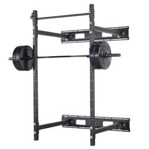 מתקפל קיר רכוב קועה עם למשוך את נשק j-כוסות תצפית עבור אימון מוסך כושר ביתי - Product Image 2