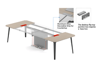 Table de conférence moderne en panneaux de bois pour bureau, école, hôpital