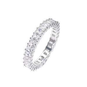 Anillo de Compromiso Ajustable con Circonita en Forma de Luna, Chapado en Rodio, de Latón, Estilo Casual/Deportivo, Regalo de Aniversario de Bodas, Joyería UM - Product Image 1