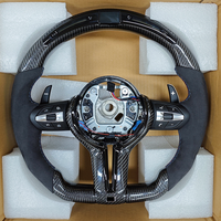 Volant en cuir perforé à moitié personnalisé en fibre de carbone avec LED pour BMW F01 F06 F10 F11 F20 F22 F30 F31 F32 M3 F80 M4 F82 M5 F90