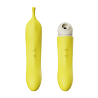 Masajeador femenino de punto G amarillo plátano, juguete sexual para adultos, consolador de silicona, VIBRADOR ELÉCTRICO vaginal, juguete sexual femenino