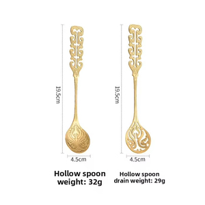 <span class=keywords><strong>Cuillère</strong></span> à café courte créative en acier inoxydable 304, style nordique vintage, plaquée argent, pour desserts et café - Product Image 6