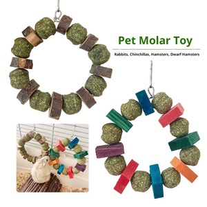 Jouet pour Hamster, Cochon d'Inde, Lapin – Écologique, Vert, Classique, 0,5 kg – Friandise, Jouet à Mâcher, Anneau Décoratif, Boule d'Herbe, Bâton de Bois de Pomme - Product Image 2