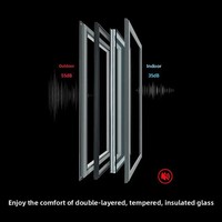 Fenêtres de balcon en aluminium pour résidences avec verre double vitrage insonorisé et moustiquaire intégrée pour chambre