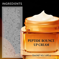 Crème Peptide Bounce avec Acide Hyaluronique & Vitamines C, Essence de Glycérine, Soin de Nuit pour la Peau des Femmes, Marque Privée