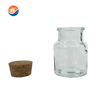 Bouteille en verre de 250 ml (8 oz) pour sauce, lait de coco, yaourt, pouding, avec bouchon en liège