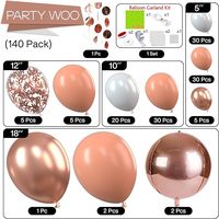 Kit d'arche de guirlandes de ballons en latex et feuille 4D Or Rose 18 pouces pour décorations de fête, anniversaire, mariage, remise de diplôme