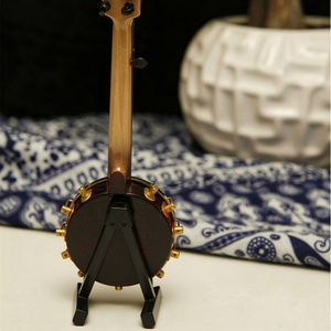 Modelo de banjo en miniatura con soporte, adorno de madera para decoración del hogar, accesorio para casa de muñecas y regalo para exhibición en escritorio - Product Image 5