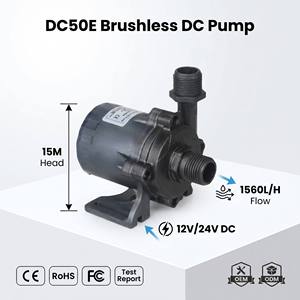 Pompe à eau CC sans balais ZKSJ 24V, hauteur de refoulement 15M, débit élevé 26L/min pour irrigation <span class=keywords><strong>solaire</strong></span> et <span class=keywords><strong>fontaine</strong></span> - Product Image 2